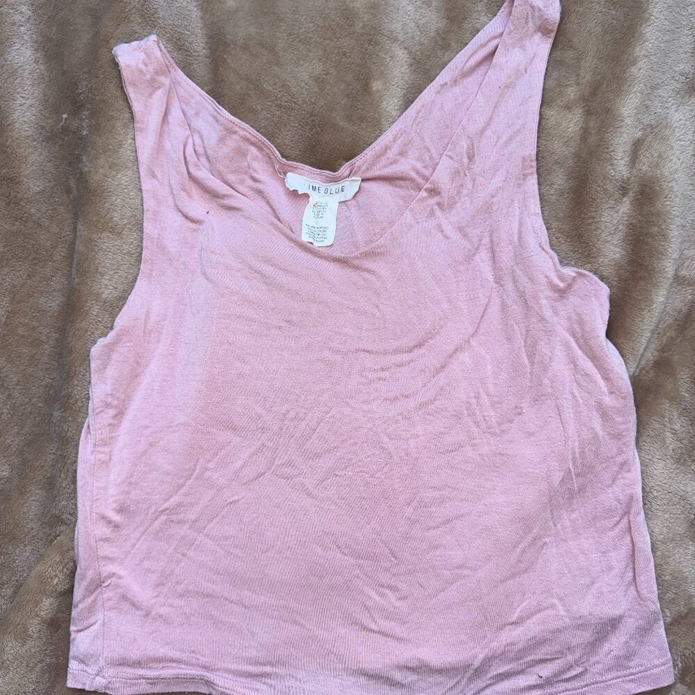 Lime Blue Pink Double Lined Tank Top -- Size Small